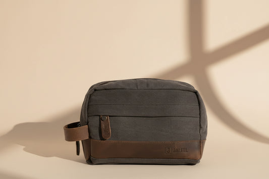 Harrington Bag – 100% Cotton Canvas & Cow Leather – Grey