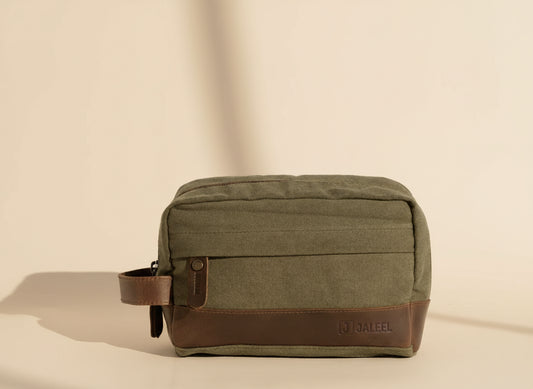 Harrington Bag – 100% Cotton Canvas & Cow Leather – Army